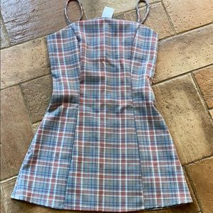 Light pink plaid mini dress